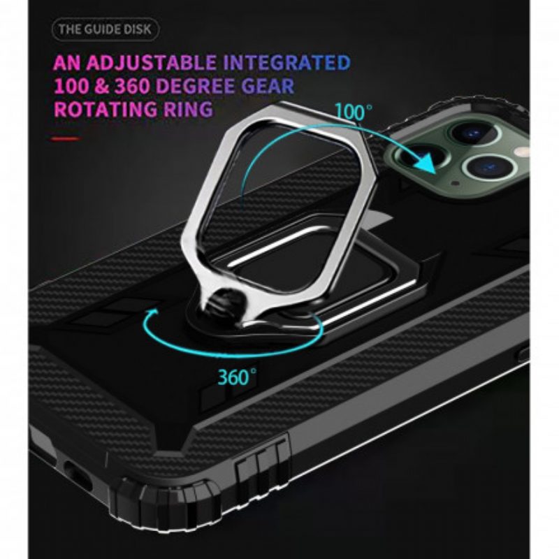 Cover iPhone 11 Pro Max Anello E Fibra Di Carbonio