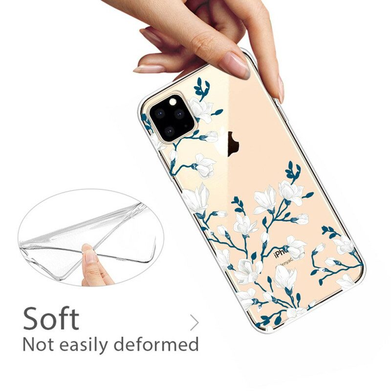 Cover iPhone 11 Pro Max Fiori Bianchi