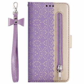 Folio Cover iPhone 11 Pro Max Portamonete Con Cinturino In Pizzo