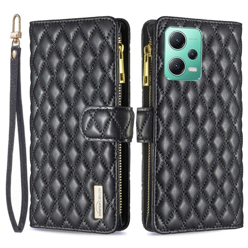 Custodia in pelle Xiaomi Redmi Note 12 5G Binfen Colore Stile Trapuntato