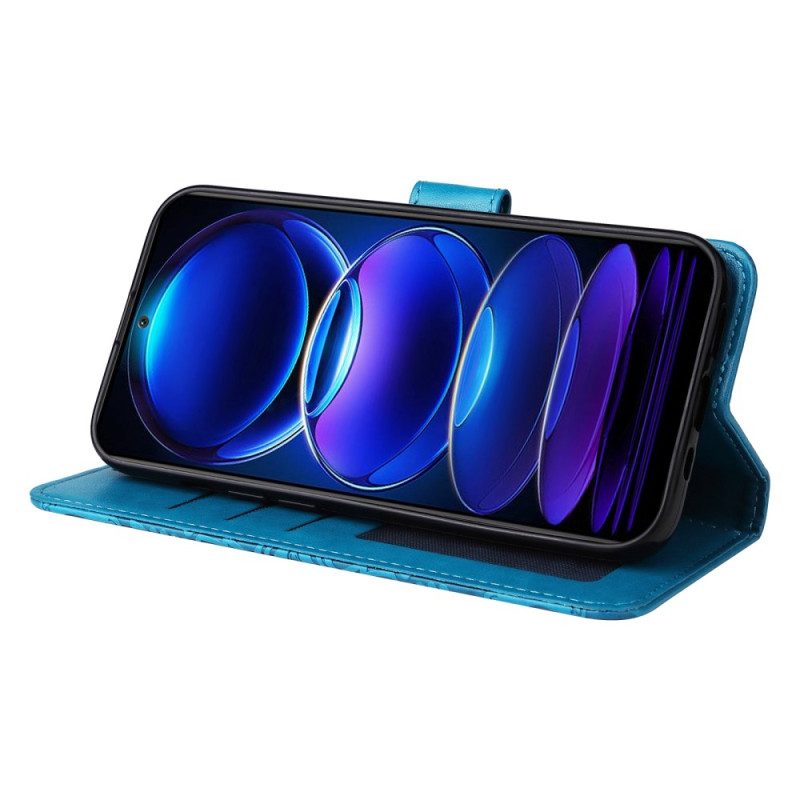 Custodia in pelle Xiaomi Redmi Note 12 5G Decorazione Mandala Con Cinturino