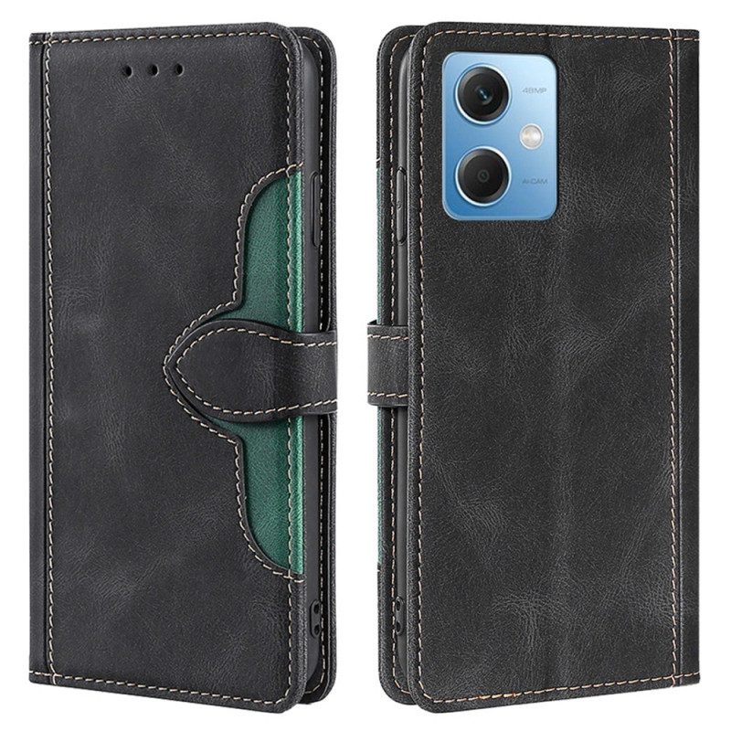 Custodia in pelle Xiaomi Redmi Note 12 5G Floreale Bicolore