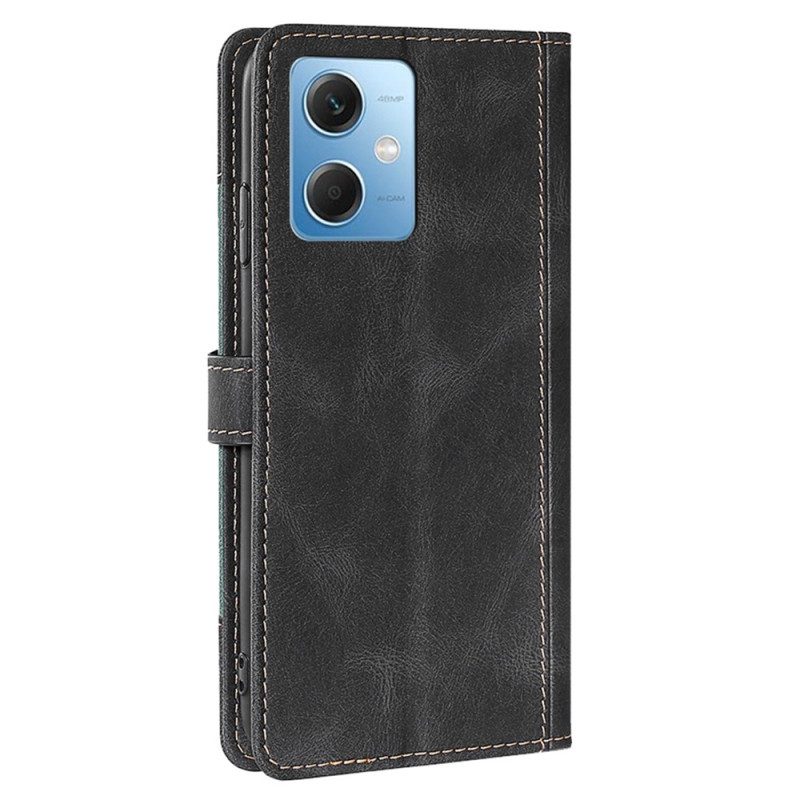 Custodia in pelle Xiaomi Redmi Note 12 5G Floreale Bicolore