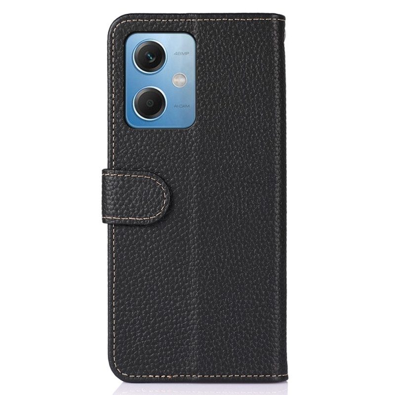 Custodia in pelle Xiaomi Redmi Note 12 5G Khazneh Pelle Di Litchi