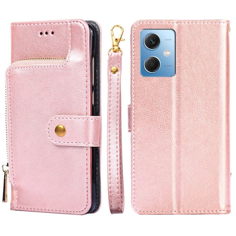 Custodia in pelle Xiaomi Redmi Note 12 5G Portamonete Con Cerniera