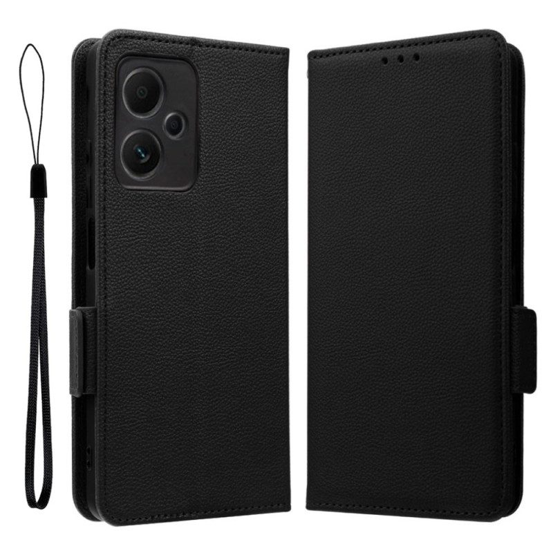 Custodia in pelle Xiaomi Redmi Note 12 5G Stile Litchi Ultra Fine