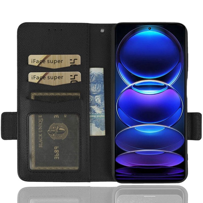 Custodia in pelle Xiaomi Redmi Note 12 5G Stile Litchi Ultra Fine