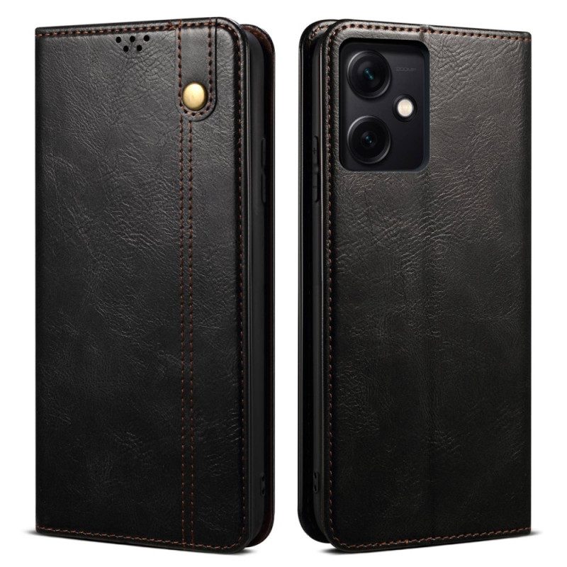 Folio Cover Xiaomi Redmi Note 12 5G Custodia in pelle Ecopelle Cerata