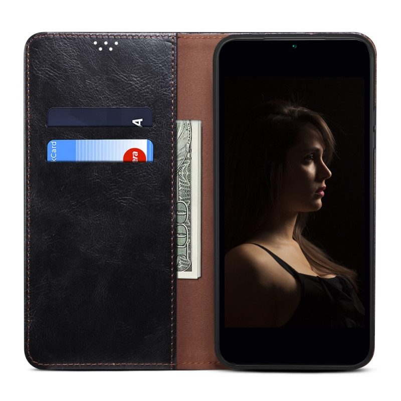 Folio Cover Xiaomi Redmi Note 12 5G Custodia in pelle Ecopelle Cerata