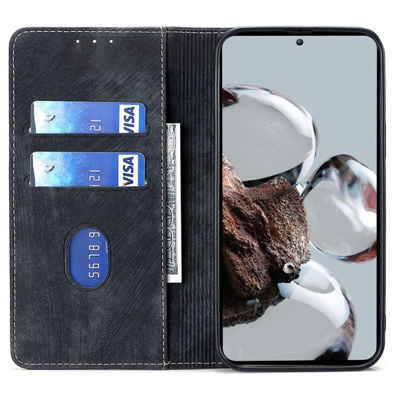 Folio Cover Xiaomi Redmi Note 12 5G Custodia in pelle Rfid