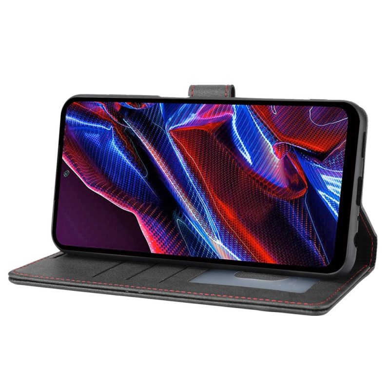 Folio Cover Xiaomi Redmi Note 12 5G Linea Effetto Pelle