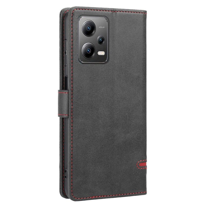Folio Cover Xiaomi Redmi Note 12 5G Linea Effetto Pelle