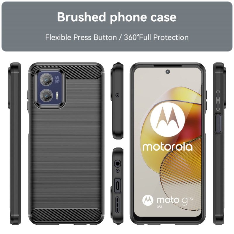 Cover Moto G73 5G Fibra Di Carbonio Spazzolata