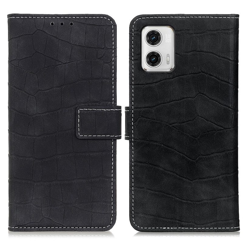 Custodia A Portafoglio Moto G73 5G Coccodrillo