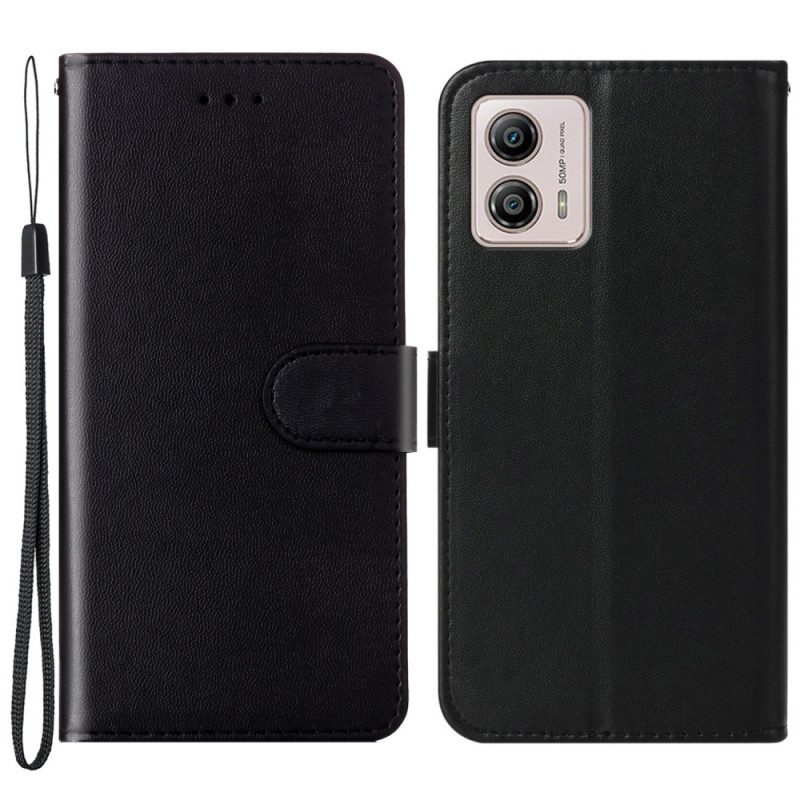 Custodia A Portafoglio Moto G73 5G Semplice Con Cinturino