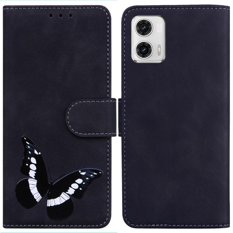 Custodia in pelle Moto G73 5G Disegno A Farfalla