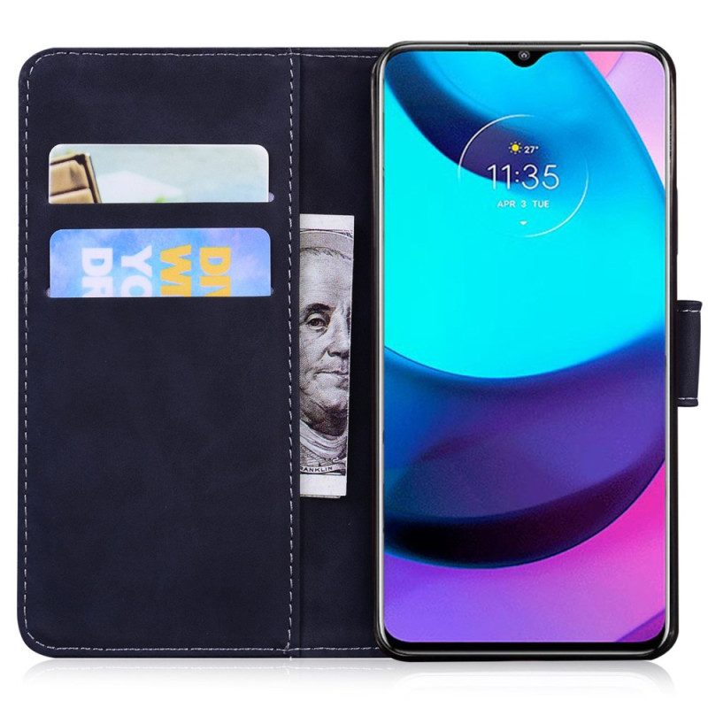 Custodia in pelle Moto G73 5G Disegno A Farfalla