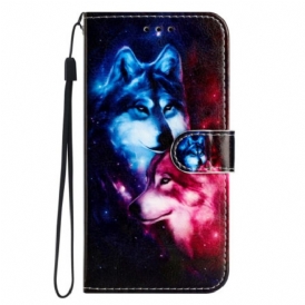 Custodia in pelle Moto G73 5G Due Lupi In Cinghie