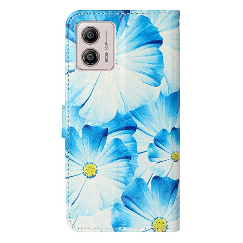 Custodia in pelle Moto G73 5G Fiori Intensi