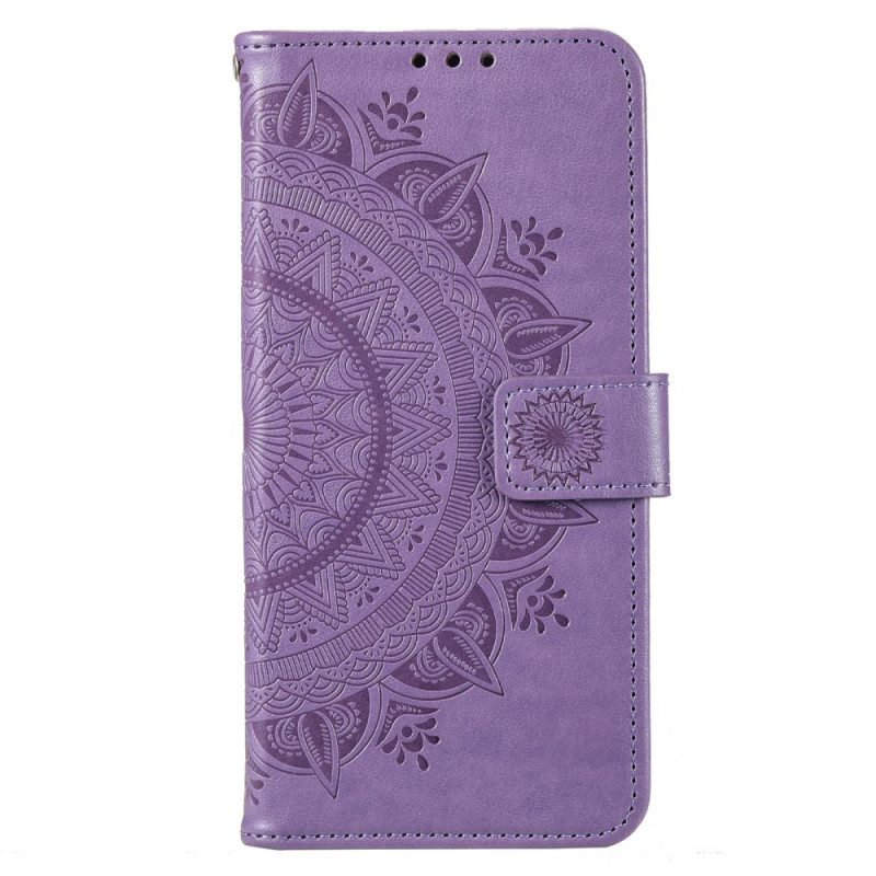 Custodia in pelle Moto G73 5G Mandala Del Sole