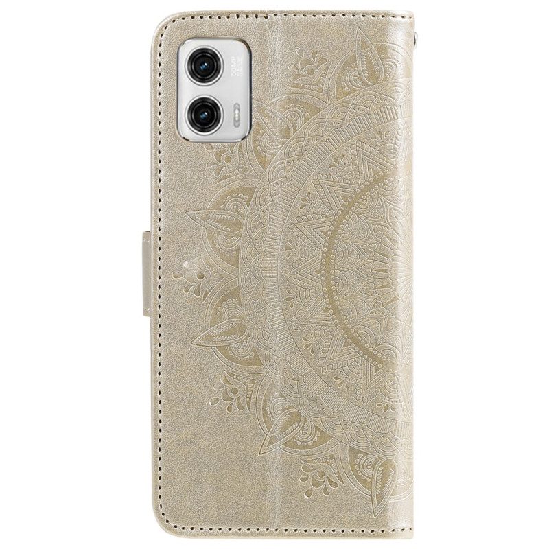 Custodia in pelle Moto G73 5G Mandala Del Sole
