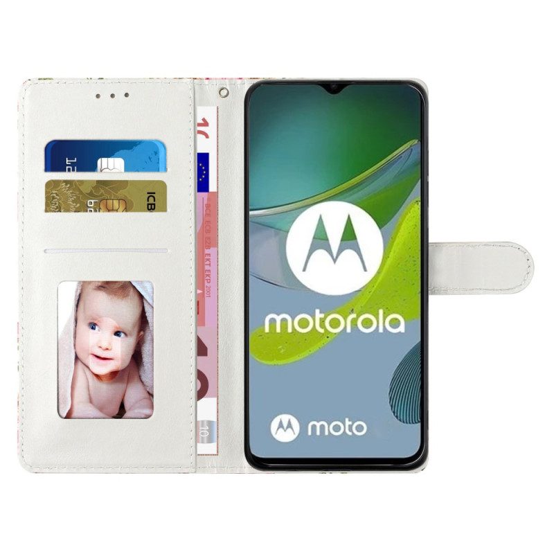 Custodia in pelle Moto G73 5G Marmo A Strisce Colorate
