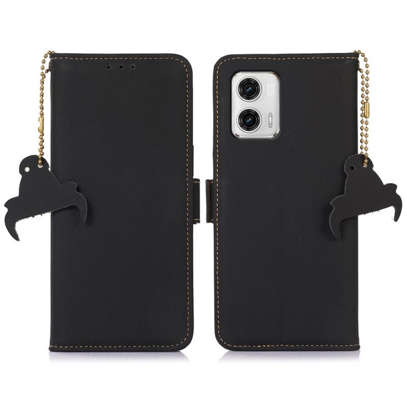 Custodia in pelle Moto G73 5G Rfid In Vera Pelle