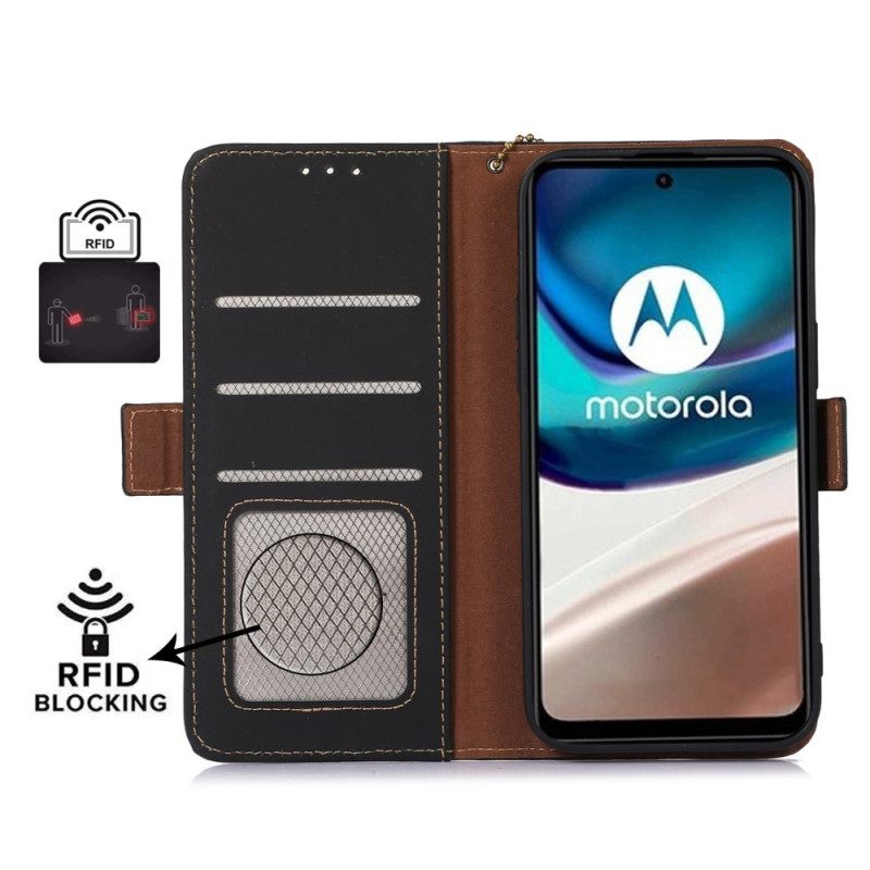 Custodia in pelle Moto G73 5G Rfid In Vera Pelle