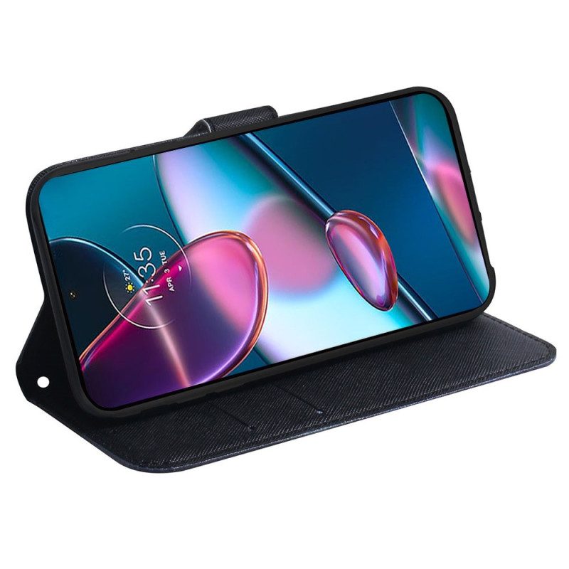 Custodia in pelle Moto G73 5G Sogno Di Cucciolo Strappy
