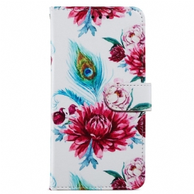 Custodia in pelle Moto G73 5G Strappy Floreale