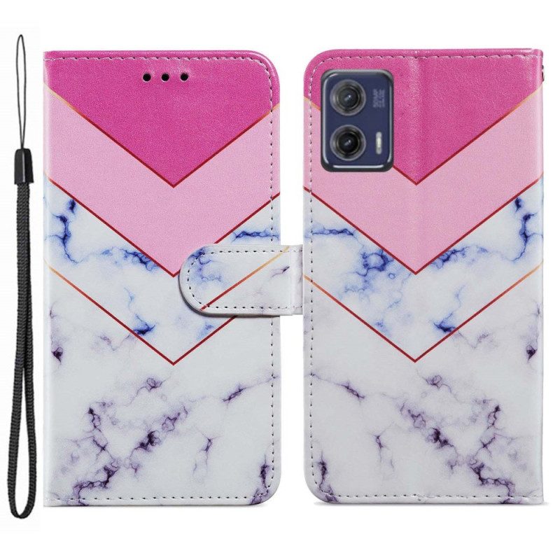 Custodia in pelle Moto G73 5G Variazione Della Striscia Di Marmo