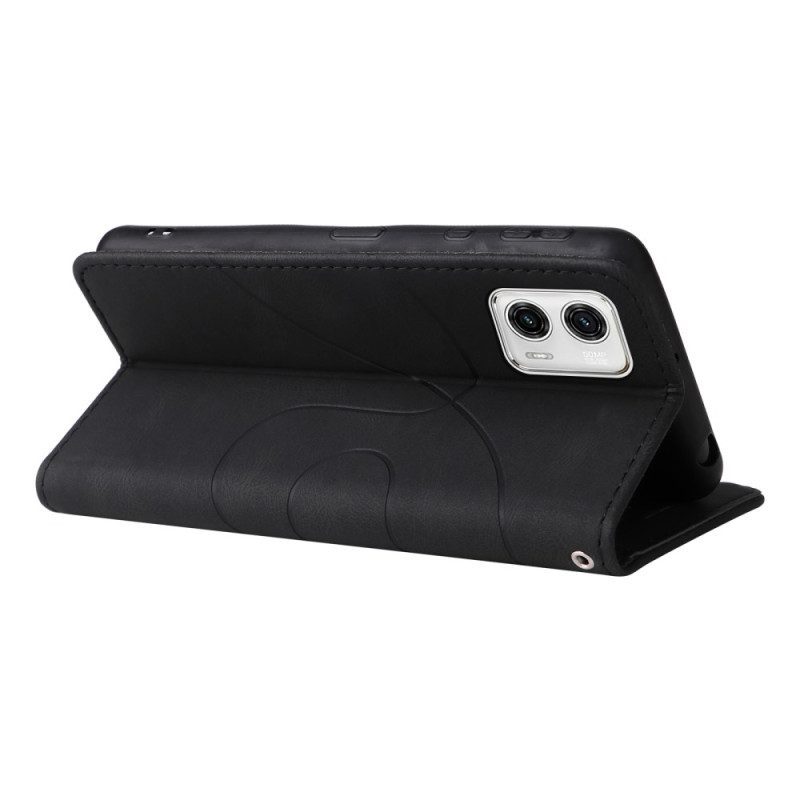Folio Cover Moto G73 5G Cinturino Bicolore