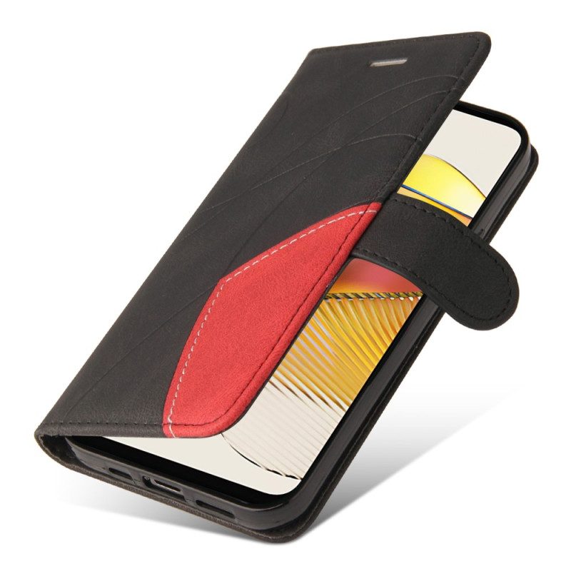 Folio Cover Moto G73 5G Cinturino Bicolore