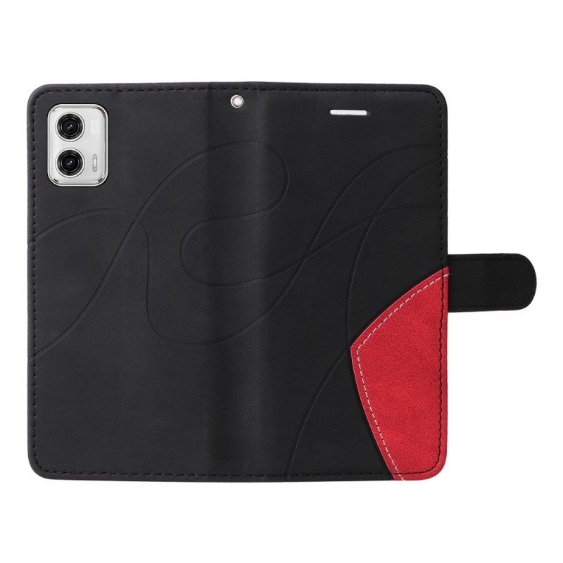Folio Cover Moto G73 5G Cinturino Bicolore