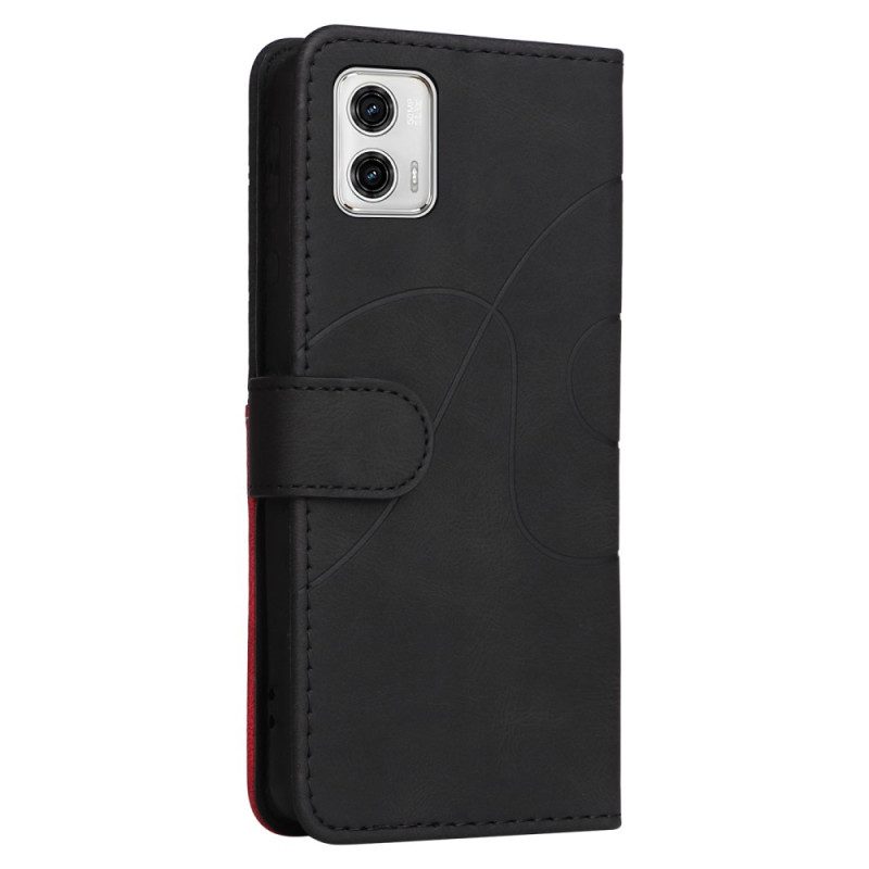 Folio Cover Moto G73 5G Cinturino Bicolore