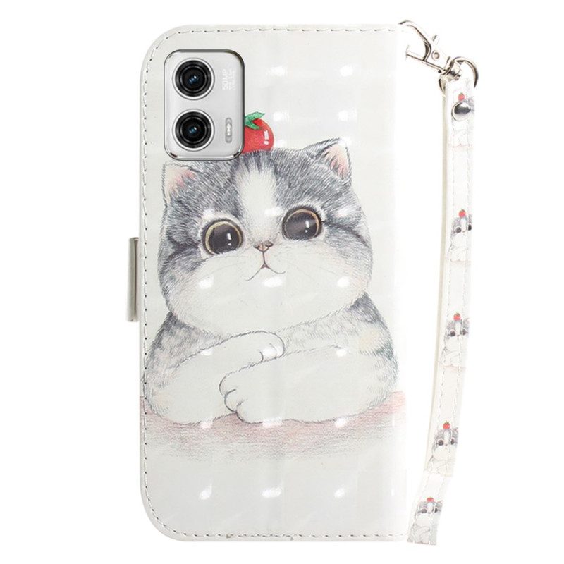 Folio Cover Moto G73 5G Gatto Grafico Perizoma
