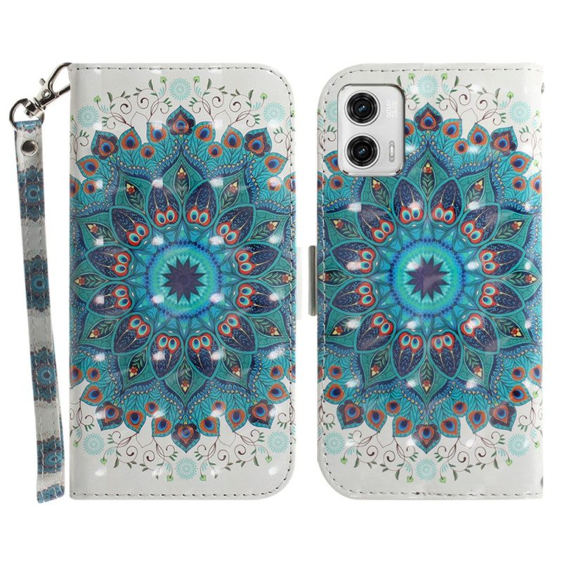 Folio Cover Moto G73 5G Mandala Strappy