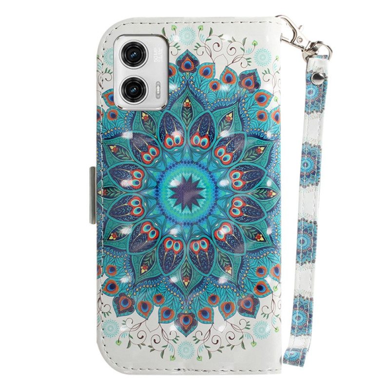 Folio Cover Moto G73 5G Mandala Strappy