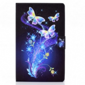 Custodia in pelle Huawei MatePad New Farfalle Magiche
