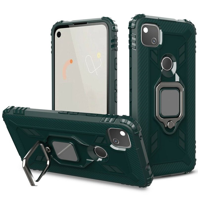 Cover Google Pixel 4A Anello E Fibra Di Carbonio