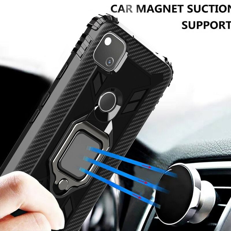 Cover Google Pixel 4A Anello E Fibra Di Carbonio