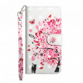 Custodia A Portafoglio Google Pixel 4A Albero Rosa