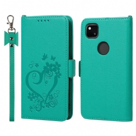 Custodia in pelle Google Pixel 4A Cuore Strappato