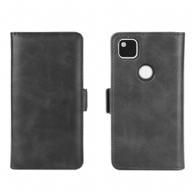 Custodia in pelle Google Pixel 4A Folio Cover Doppio Lembo