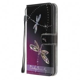 Custodia in pelle Google Pixel 4A Libellule Strappy