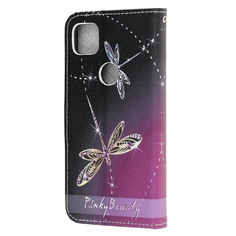 Custodia in pelle Google Pixel 4A Libellule Strappy