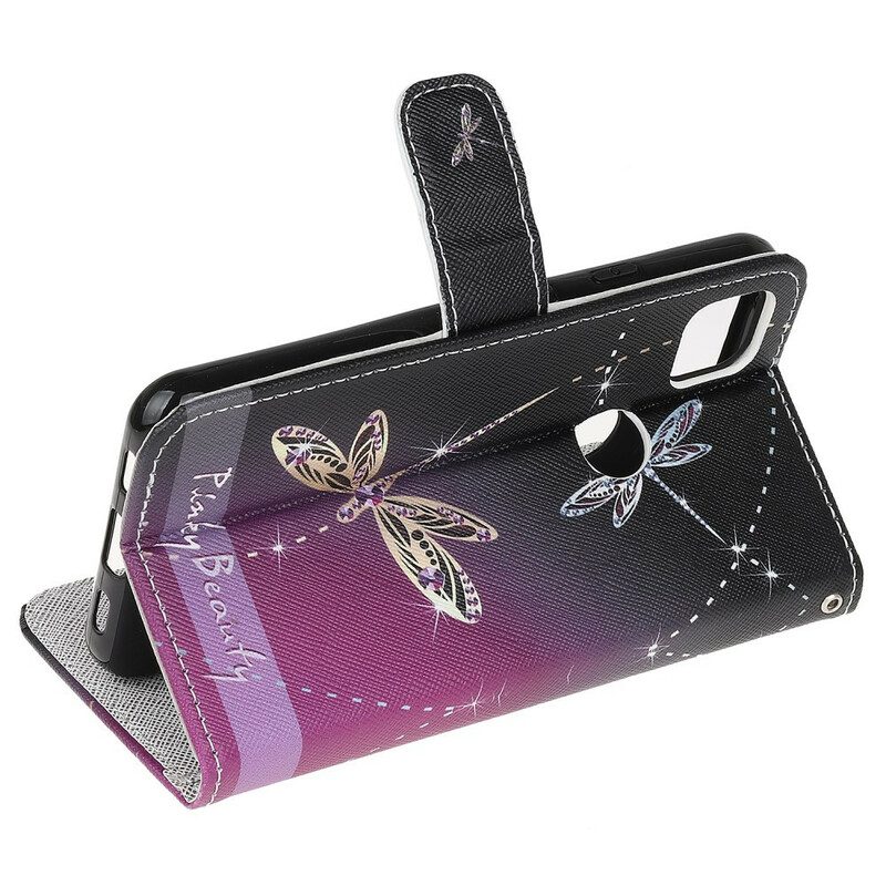 Custodia in pelle Google Pixel 4A Libellule Strappy