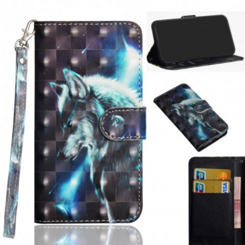 Custodia in pelle Google Pixel 4A Lupo Maestoso