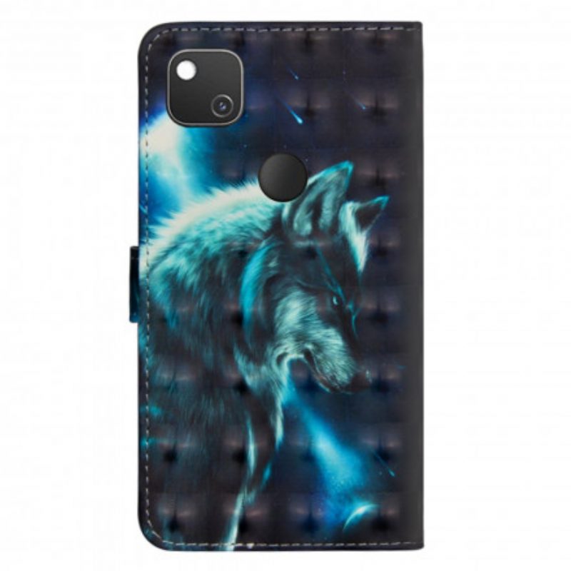 Custodia in pelle Google Pixel 4A Lupo Maestoso