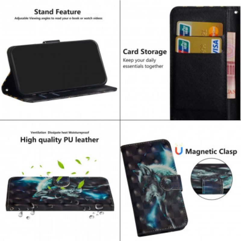 Custodia in pelle Google Pixel 4A Lupo Maestoso